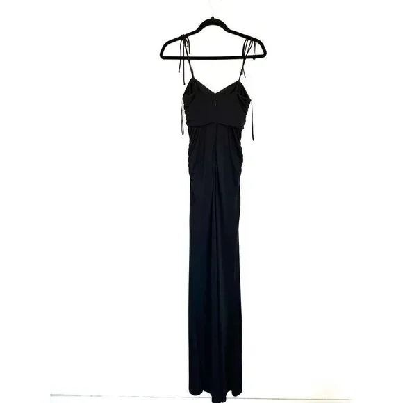 Cinq a Sept Harlin Black Cut-Out Hi-Low Evening Gown 6